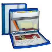 C-LINE PRODUCTS Zippered Binder w/ Expanding File, 2" Exp, 7 Sect, Letter, Bright Blue 48115